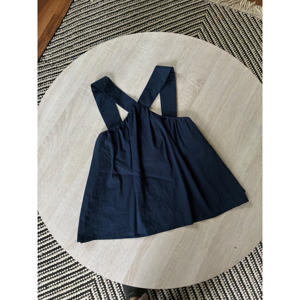 NSR Womens Navy Blue Cross Back Sleeveless Tank Top Blouse Size M Minimalist
